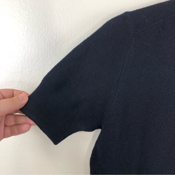 Tory Burch Dark Navy 100% Merino wool short sleeve sweater size xs - Picture 7 of 10